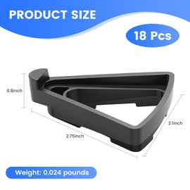 18 Pack Plant Pot Stands, 2.75x2.1x0.8 Inch plant feet for pots with Stackable Triangle Design, Elevate Pots for Drainage, Airflow & Furniture Protection, Garden Pot Feet for Indoor/Outdoor Use Blcak