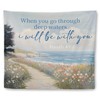 Mcehtle Coastal Ocean Christian Tapestry, Bible Verse Wall Tapestries, Isaiah