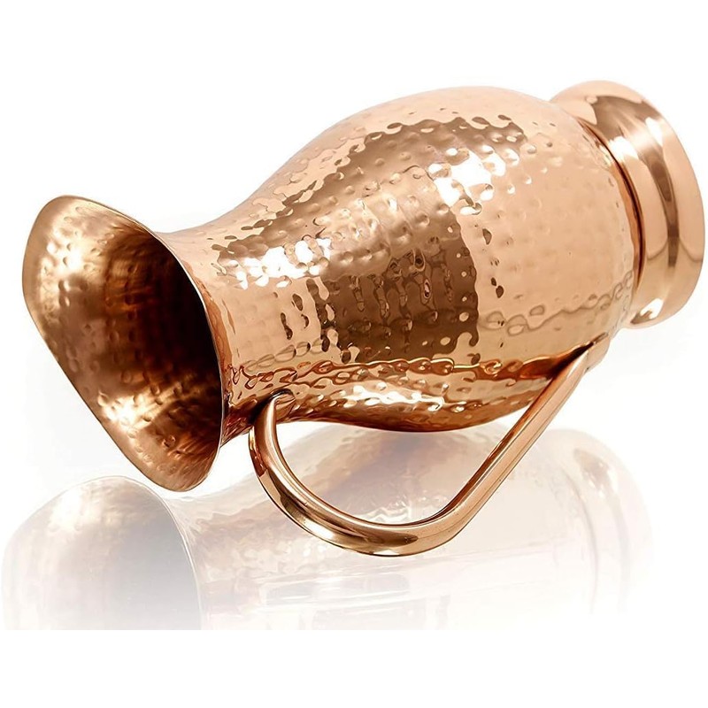 100% Pure Copper Pitcher 70 Ounces | Handmade Hammered Large