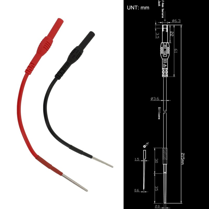 2PCS 4mm Spoon Power Probe Accessories Back Probe Test Lead