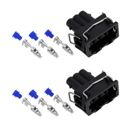 Create idea Pack of 2 3-Pin Car Wiring Harness Plug 357972753 Waterproof Electric Plug with Connectors Compatible with VW Compatible with Seat Compatible with Skoda