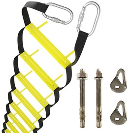 Fire Escape Rope Ladder 3 Story 25 ft with Mounting Anchors | Fire Escape Ladder for Home 3-Storey | Portable, Foldable & Compact | Emergency Ladder Wall Fixed | Reusable Fire Rescue Ladders