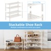 Buymoth 4 Tier Bamboo Shoe Rack Storage Organizer for Closet,
