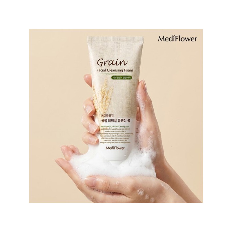 Grain facial cleansing foam 150mlx3+5 pouches / 곡물 페이셜 클렌징폼