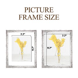 TWING 11x14 Picture Frames with Wave Texture,Rustic Distressed White Picture Frame Display Pictures 8x10 with Mat or 11x14 Without Mat,Large Gallery Collage Picture Frames for Wall Mounting