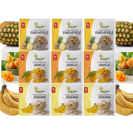 Indus Farms Superfoods Freeze Dried Fruits Variety Pack of 9 | Mango-Pineapple-Banana Fruit Bites for Nourishing Treats, Wellness Snacks for Travel, Camping | Additive-Free, GMO-Free, No Added Sugars | 3 Tropical Flavors