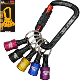 ONEFLAT TOOLS Bit Holder Set, Colorful Impact Socket Drill Driver Adapter Tip Tool Portable Storage (5+ Professional Carabiners)