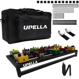 UPELLA Guitar Pedal Board Aluminum Guitar Effect Pedal Board 22'' x 12.5'' Guitar Effects Pedalboard Accessories with Carrying Bag