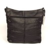 Black Genuine Real Leather Ladies Medium Handbag Shoulder Bag Long