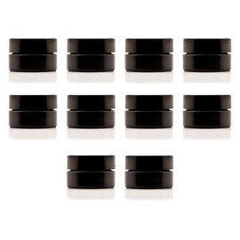 Infinity Jars Screw Top Jar 15 Ml (.5 fl OZ) Black Ultraviolet Refillable Cosmetic Style Travel Bottle Glass Jar Empty Cosmetic Lotion Containers for DIY Beauty products Creams Ointment Sample Pack 10