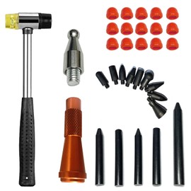 NIUVOCY 32pcs/Set Car Dent High Point Repair Tool,Auto Knock Down Pen, Hail Dings Repair with Soft Protective Caps Paint Friendly Paintless Dent Repair Tools Kit
