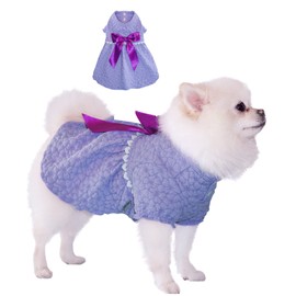 TONY HOBY Vestido para perro, vestido de fiesta para perro, vestido de verano para perro, vestido para exteriores, suave y ligero, tutú rosa para perros pequeños y medianos (morado, flor, XL)