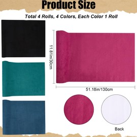 CRASPIRE 4 Colors Suede Book Cloth for Books Binding 130 x 30cm Fabric Surface Paper Backed Bookcover Books Album Scrapbooking Archival DIY Covering Protector Bookcloth Bookbinding Supplies
