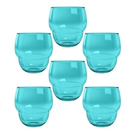 TarHong Stacking Bubble Tumbler, Premium Plastic, Indoor/Outdoor 14 Ounces, Set of 6, Cobalt Blue