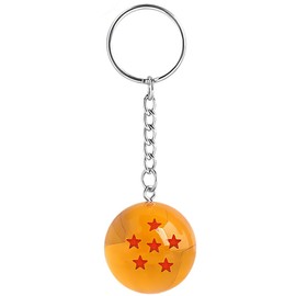 DEZP 1 x anime keyring, 3D dragon ball keyring, dragon ball key ring for children, keychain with cartoon motif, dragon ball, stars, merch (6 stars)