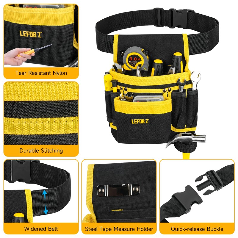 Tool Belt,Magnetic Tool Pouch,13-Pockets Tool Belts for Men,Detachable & Adjustable