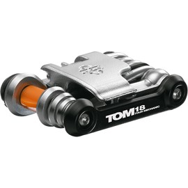 SKS GERMANY TOM mini tool bicicletta multifunzionale (mini ruota portautensili, in acciaio inossidabile/alluminio, molte funzioni di utensili integrate).