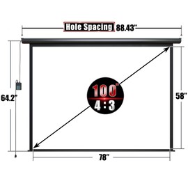 Aoxun 100" Motorized Projector Screen - Indoor and Outdoor Movies Screen 100 inch Electric 16:9 Projector Screen W/Remote Control