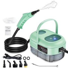 Handheld Steam Cleaner with Touch Screen, Portable Steamer for Cleaning, Hand Held Steamer Cleaner, Pressurized Hand Steam Cleaner for Home Car Detailing Walls Grout Couch Tile Carpet, Green