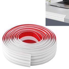 JUNART Table Edge Protection, 4 cm x 400 cm, Soft Anti-Collision Strip, Edge Corner Protection, Suitable for Furniture, Child Safety, Wall Corner, Window (White)