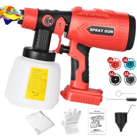 Picvelno Cordless HVLP Paint Sprayer for V20 Craftsman 20V Battery Tool,200W Brushless Handheld Electric Paint Spray Gun with 1000ML Container for DIY Small Projects:Fence,Cabinets,Chairs(No Battery)