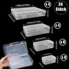 Duscdesp Pack of 24 Rectangular Plastic Boxes with Lids in