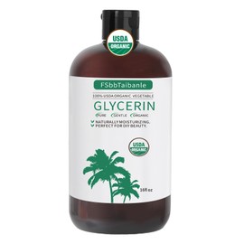 FSbbTaibanle Organic Vegetable Glycerin – USDA Organic Certified, 100% Pure, 16 fl oz – Natural Skin & Hair Moisturizer – Ideal for DIY Beauty, Soaps, Lotions & More – Non-GMO, Palm Oil Free