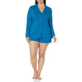 Cosabella Women's Bella Pima Top & Boxer Set, Udaipur Blue/Udaipur Blue, 3X