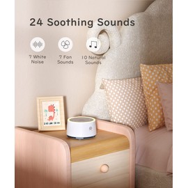 Dreamegg White Noise Machine, D1 Sleep Sound Machine with Night Light for Baby Kid Adult, 24 Natural Sounds Therapy, Continuous or Timer, Sound Machine for Sleeping Nursery Office Travel Gift