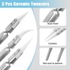 Evponk 3 Pcs Precision Reverse Ceramic Tweezers Set, Non-conductive, Heat