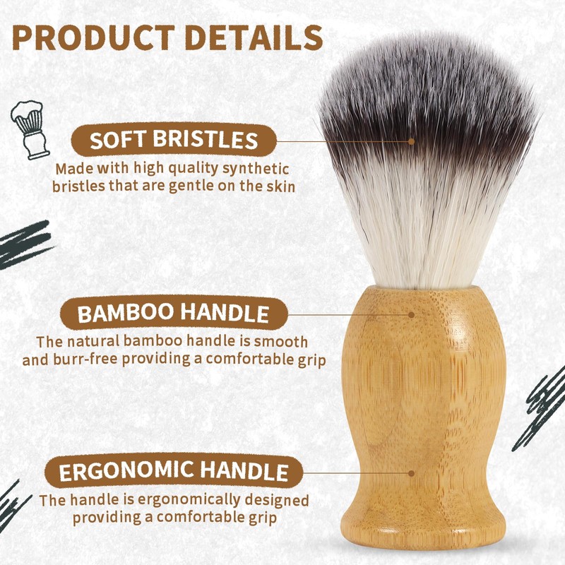 ÖkoStamm Shaving Brush and Bowl - Bamboo Shaving Brush for