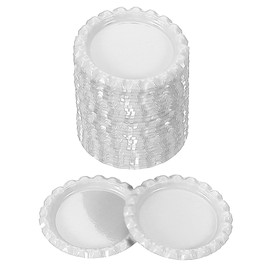 PATIKIL 100 Pieces Bottle Caps for Crafts, 1 Inch Decorative Double Sides Printed Flat Bottle Caps Bulk for DIY Pendants Scrapbooks Badge, White