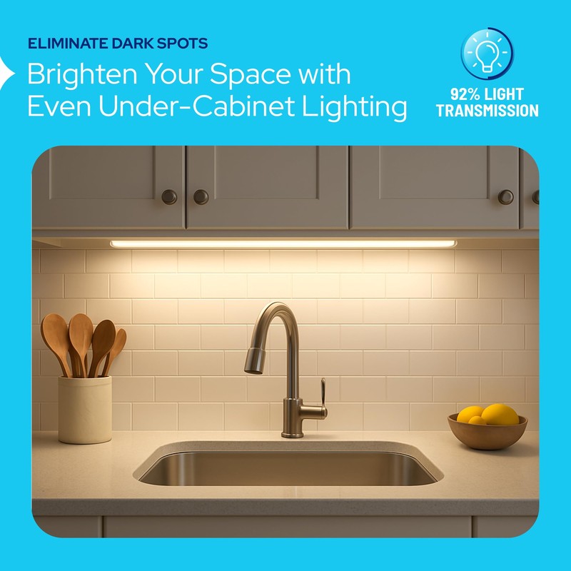 KastLite Curved Under Cabinet Light Cover Replacement | White Ribbed