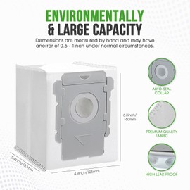 Bee Filter Premium Vacuum Bags for iRobot i7+, i1+, i3+, i4+, i5+, i8+, j6+, j7+, j8+, j9+, s9+, Combo j5+, i5+, j7+, j9+, 10 Max, Roomba Vacuum Bags i, s, j Series Dirt Disposal Bags (12 Vacuum Bags)