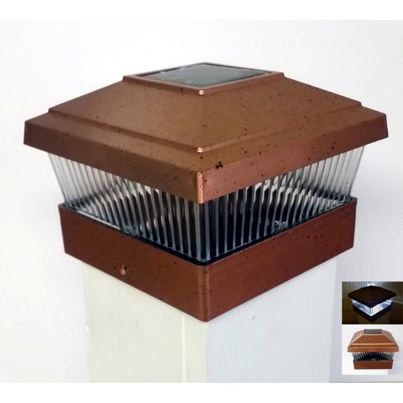 6 Copper Solar LED 5" x 5" Post Deck Cap