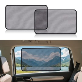 Sonnenschutz Auto Baby,Sonnenschutz Auto Seitenscheib,Autofenster Frontscheibe Verdunkeln Transparenz,Universelle Seiten Heckscheibe Mit Uv Schutz Datenschutz,2 Stücke 53 * 35cm