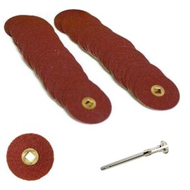 50-Pack Mini Sanding Discs with Mandrel – Aluminum Oxide, 7/8” Diameter, Medium Grit, for Wood, Metal, Plastic, and Nail Care, Flexible Backing, Made in USA