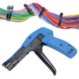 Fastening Cable Tie Tool, Tighten Disc Adjuster Ergonomic Fast Cutting Cable Tie Gun Tool Die Cast Steel with Handle for Nylon