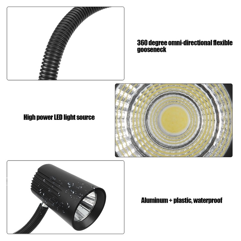 LED Work Lamp with Magnetic Base Adjustable Gooseneck for Sewing