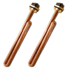 HE 90240 Elemento calefactor, repuesto para EcoSmart ECO 18 27 36, 9KW 240V elemento calentador de agua para calentadores de agua eléctricos sin tanque, atornillado, cobre, 2 unidades
