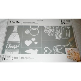 Martha Stewart Adhesive Laser Cut Stencils 6 Designs 1 Sheet 12" x 7 3/4"