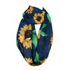 etwoa del color azul marino patrón de girasol infinity bufanda
