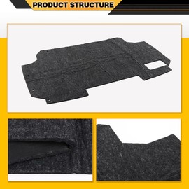 CNNELL Hood Insulation Pad with Clips Compatible with Ford F150 Bronco F250 F350 1987-1991