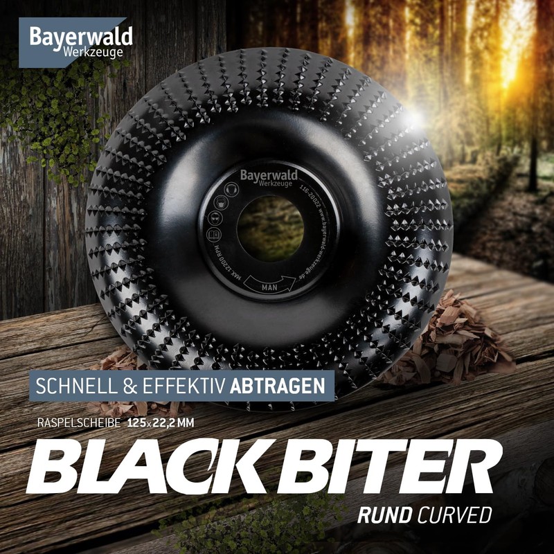 Bayerwald "Black Biter" Curved/Round Rasp Disc Diameter 125 mm x