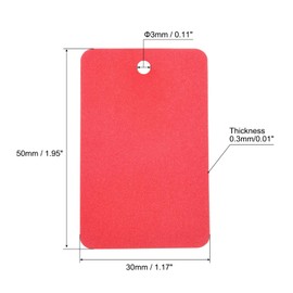 TOP-VIGOR 50Pcs Plastic Shipping Tags, 30x50x0.3mm Waterproof Hang Tags, Blank Labeling with Eyelet for Product Identification Labels Valve Marking Outdoor Tagging, Red