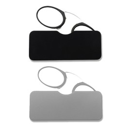 COVESATO Mini Armless Reading Glasses for Men Women Slim Thin Clip on Nose Readers with Small Portable Case(2-Pack,2.50)