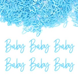 Baby Shower Confetti - Gender Reveal Confetti for Birthday Party Table Scatters Decoration, Blue Baby Table Scatter Confetti Baby Gender Reveal Jungle Birthday Decorations A3BSZX (blue baby)