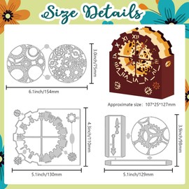 DELORIGIN 3D Cutting Dies with Gear Watch Box for Card Making Layerd Gear Clock Box Cutting Dies Made of Carbon Steel Scrapbooking Stencils Embossing Template for DIY Paper Craft Box