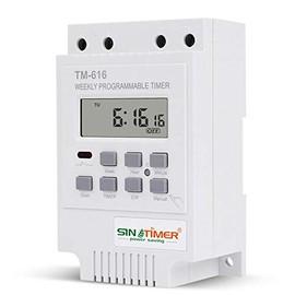 BE-TOOL TM616 Digital Programmable Electrical Timer Plug Socket with LCD Display for Lights, 24 Hours / 7 Days A Week Programmable - White 12V