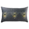 Evans Lichfield Gold Bee Cushion Cover, Velvet, Grey, 30 x